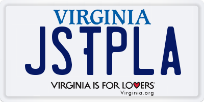 VA license plate JSTPLA