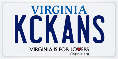 VA license plate KCKANS