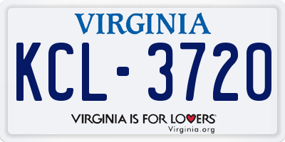 VA license plate KCL3720