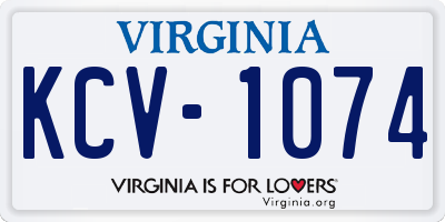 VA license plate KCV1074