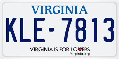 VA license plate KLE7813