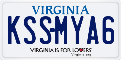VA license plate KSSMYA6