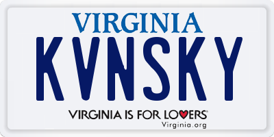 VA license plate KVNSKY