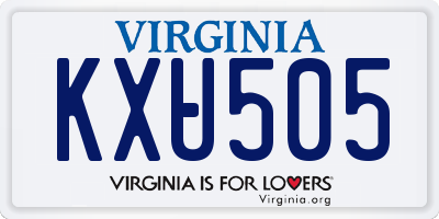 VA license plate KXU505