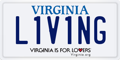 VA license plate L1V1NG