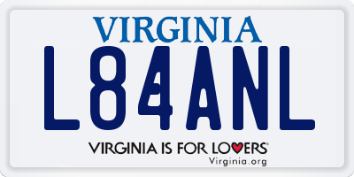 VA license plate L84ANL