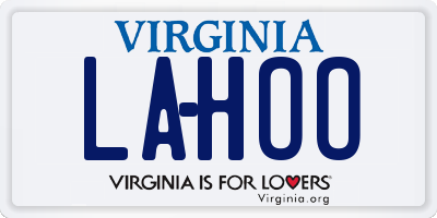 VA license plate LAHOO