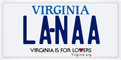 VA license plate LANAA