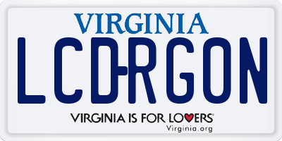 VA license plate LCDRG0N