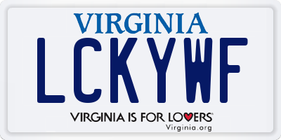 VA license plate LCKYWF