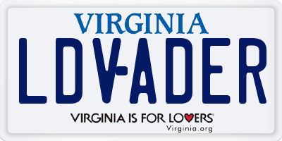 VA license plate LDVADER