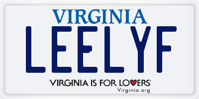 VA license plate LEELYF