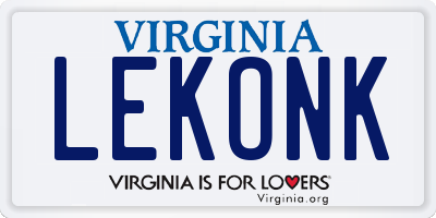 VA license plate LEKONK