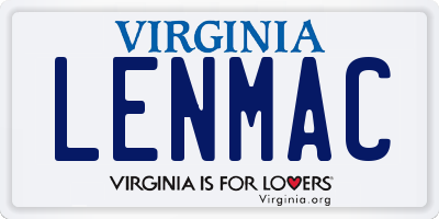 VA license plate LENMAC