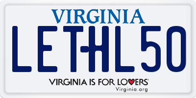 VA license plate LETHL50