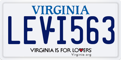 VA license plate LEVI563