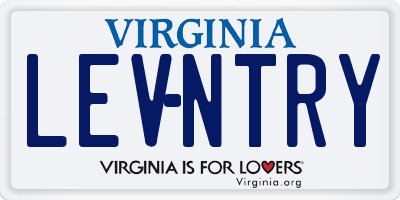 VA license plate LEVNTRY