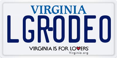 VA license plate LGRODEO