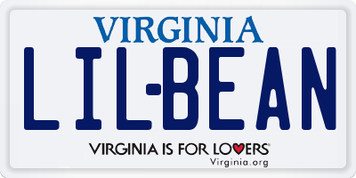 VA license plate LILBEAN