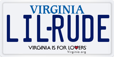 VA license plate LILRUDE