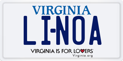 VA license plate LINOA