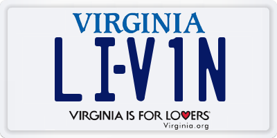 VA license plate LIV1N