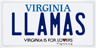 VA license plate LLAMAS