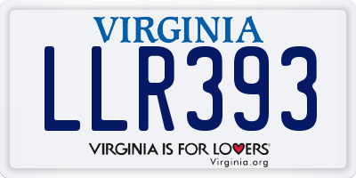 VA license plate LLR393