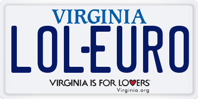 VA license plate LOLEURO