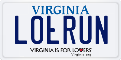 VA license plate LOLRUN