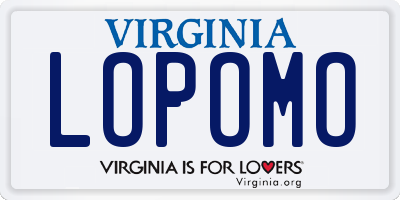 VA license plate LOPOMO