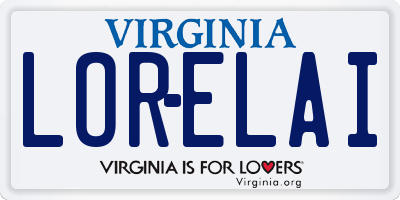 VA license plate LORELAI