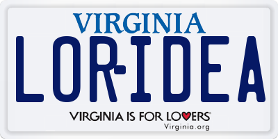 VA license plate LORIDEA