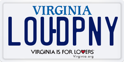 VA license plate LOUDPNY