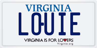 VA license plate LOUIE