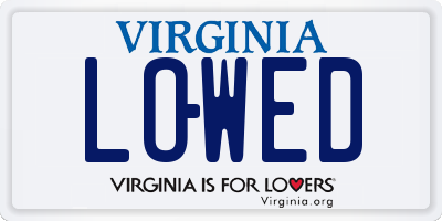 VA license plate LOWED