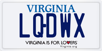 VA license plate LQDWX