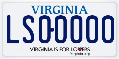 VA license plate LS00000