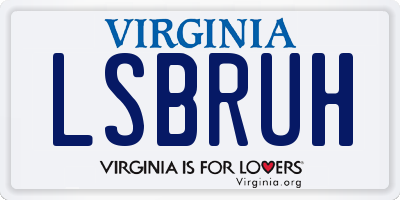 VA license plate LSBRUH