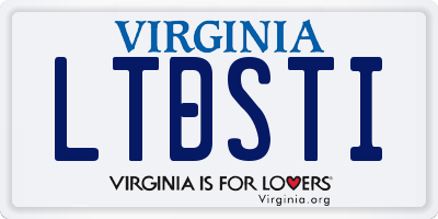 VA license plate LTDSTI