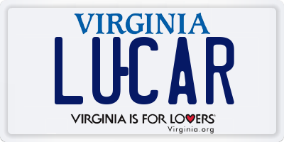 VA license plate LUCAR