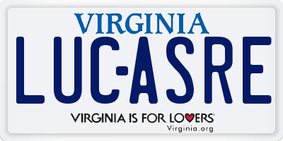 VA license plate LUCASRE