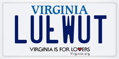 VA license plate LULWUT