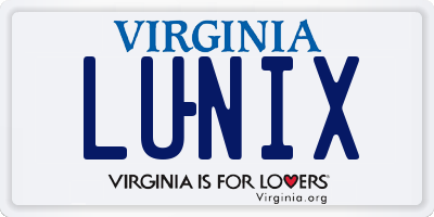 VA license plate LUNIX