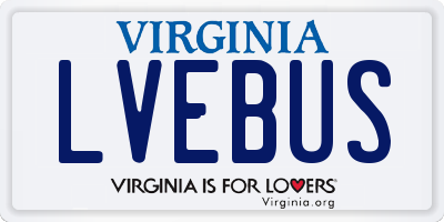 VA license plate LVEBUS