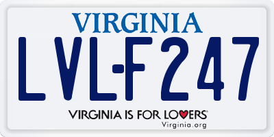 VA license plate LVLF247