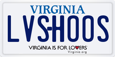 VA license plate LVSHOOS