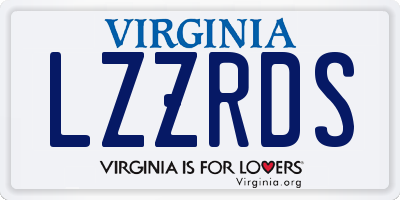 VA license plate LZZRDS