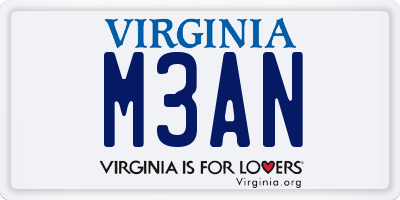 VA license plate M3AN