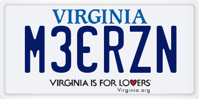 VA license plate M3CRZN